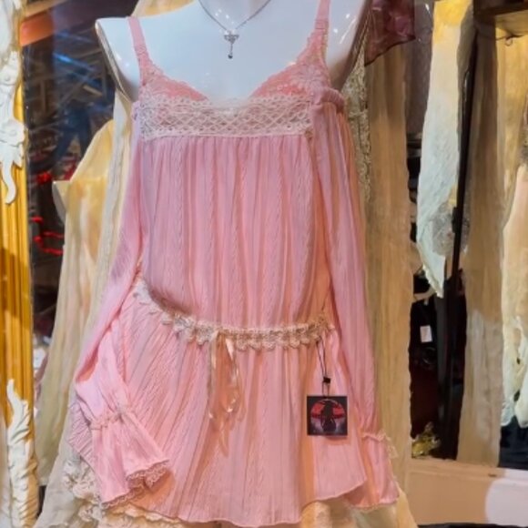 Dresses & Skirts - Pink Bohemian Lace Dress – Dreamy Vintage Vibe